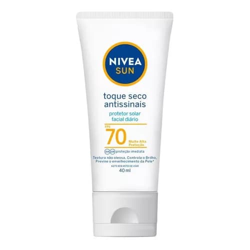 Protetor Solar Facial NIVEA Sun Toque Seco FPS 70 40ml Proteção Diária Anti Oleosidade URB