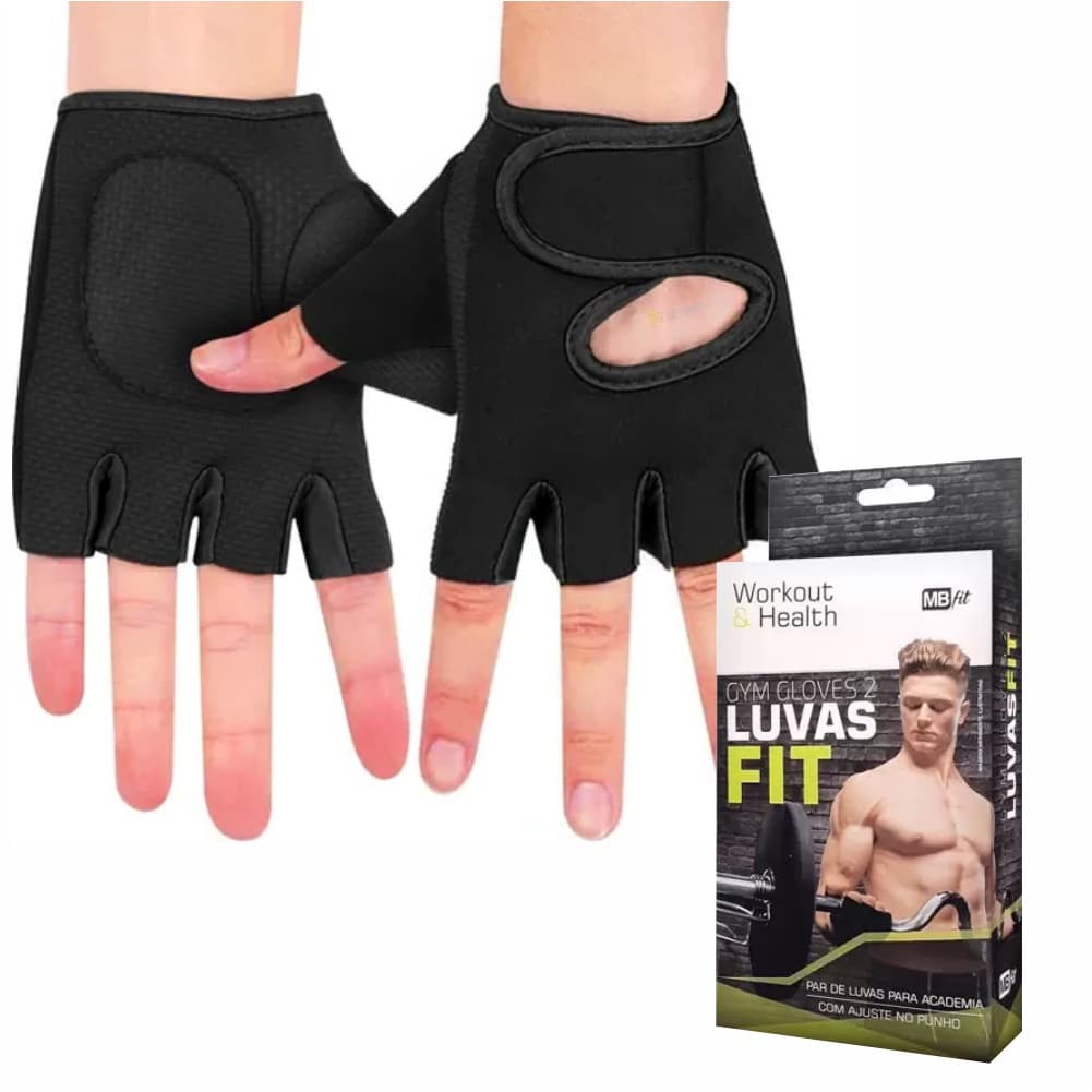 Luva Academia Treino Fitness Musculação Halteres Bike Halteres Crossfit Ginástica em Neoprene