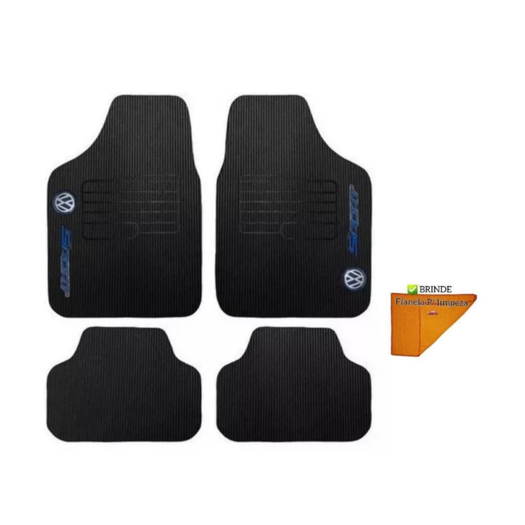 Tapete automotivo borracha 4 peças carro Volkswagen gol g1 g2 g3 g4 g5 g6 g7
