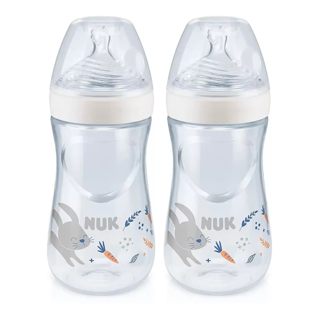 Kit 2 Mamadeiras NUK Essence TC Smart Flow 270ml Fluxo Médio