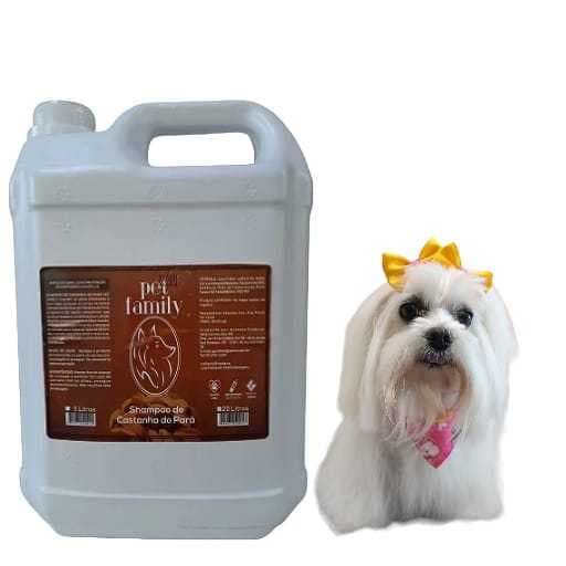 Shampoo Pet Para Banho Cães Gatos Castanha Do Pará 5 Litros Profissional
