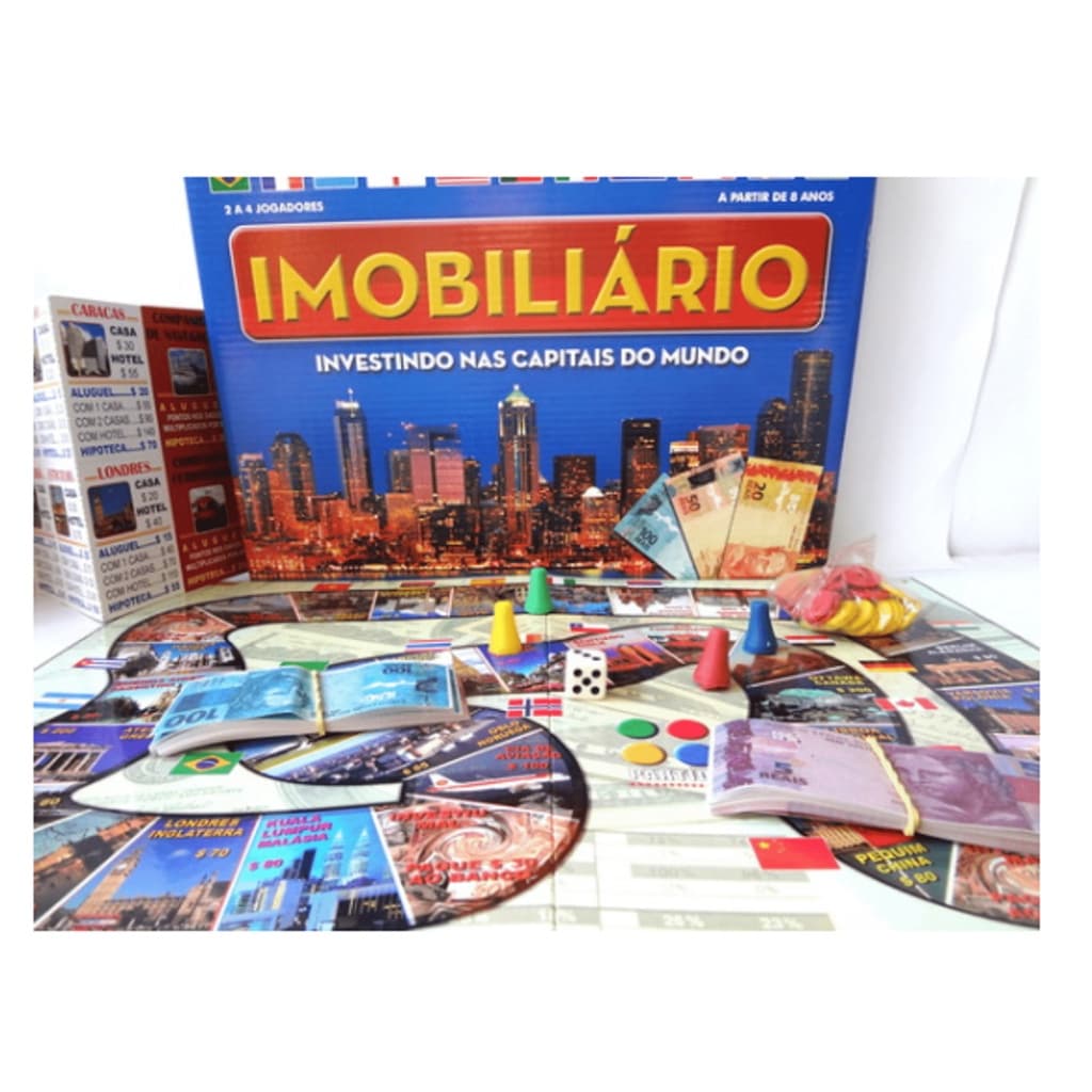 super jogo Imobiliário Capitais do Mundo PMBI - Jogo de Tabuleiro para a Família