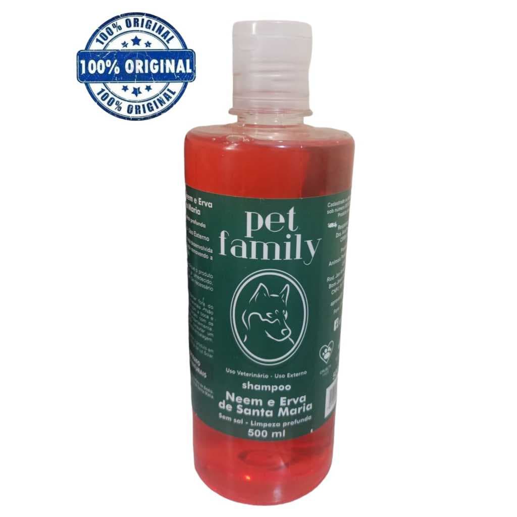 Shampoo Neem e Erva de Santa Maria Limpeza Profunda Vegano Para Pet Cães e Gatos