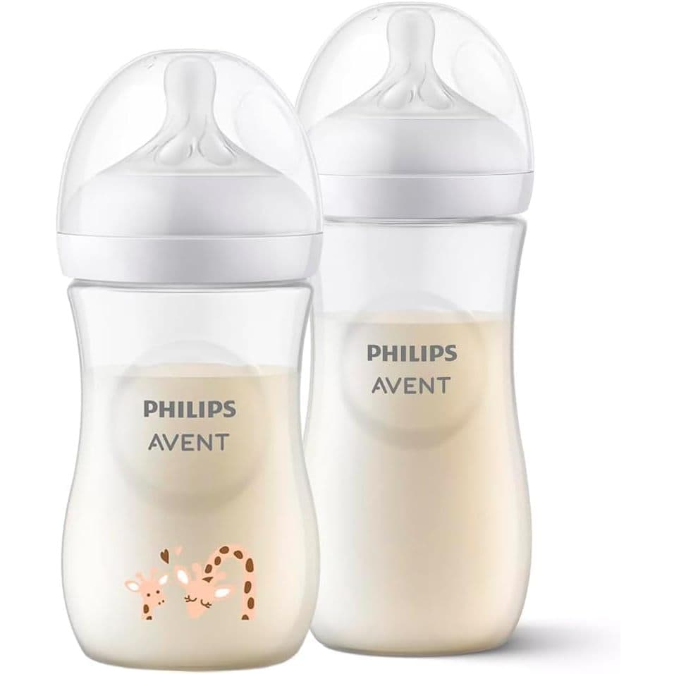 Kit 2 Mamadeira Avent Petala 260ml/330ml Girafa e Transparente - Philips Avent