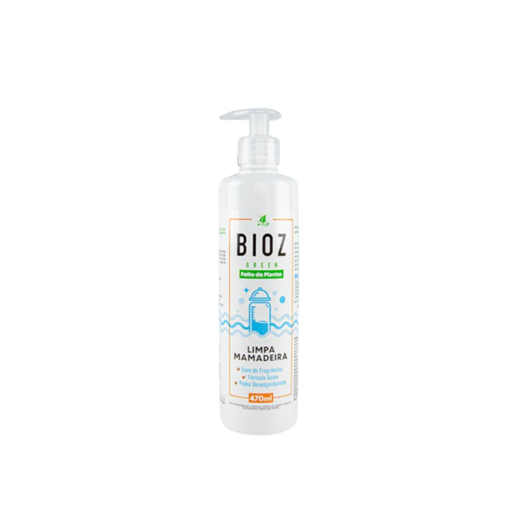 Limpador de Mamadeira Bioz Green 470ml Feito de Plantas e Hipoalergenico Maior Seguranca Para Seu Bebe