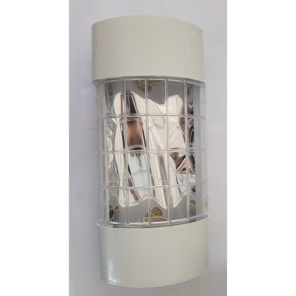 Luminária Mini Aletada Branca P/ 2 Lâmpadas Bulbo Led Natalux Iluminação Luminária Decoração Elétrica Casa Cozinha