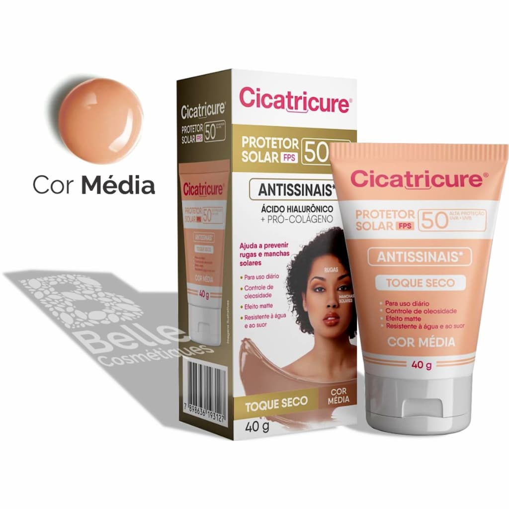 Protetor Solar Cicatricure Antissinais FPS50 Cor Média - 40g