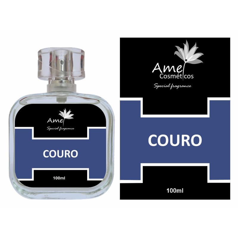 Perfume Masculino Couro Amei Cosmeticos Alta Fixação 33% de Essência Importada Parfum