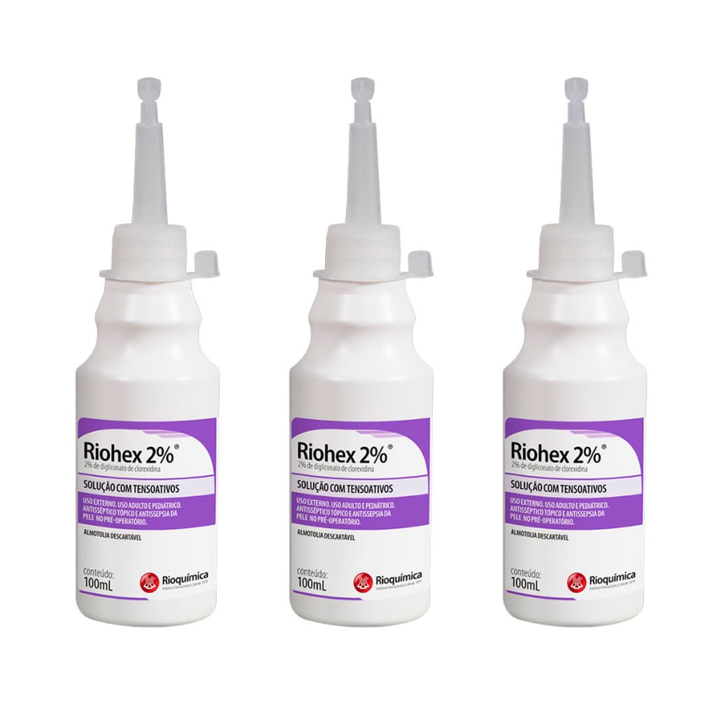 Kit C/ 3 Riohex 2% Solução Degermante 100ml