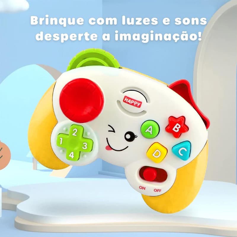 Controle Vídeo Game Teclado Piano Musical Tambor Com Luz Bebê Brinquedo Infantil Divertido Menino Menina Criança