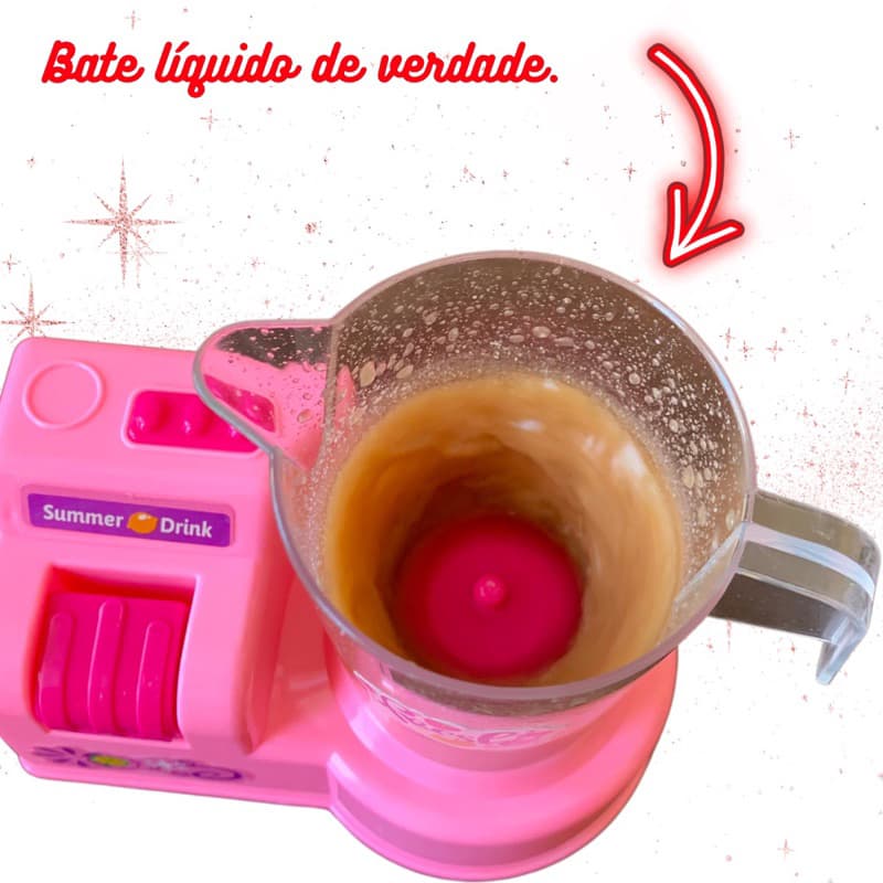 Mini Liquidificador de Brinquedo Cor de Rosa  Criança Interativa Educativo Brinquedo De Menina Faz De Conta  Brinquedo