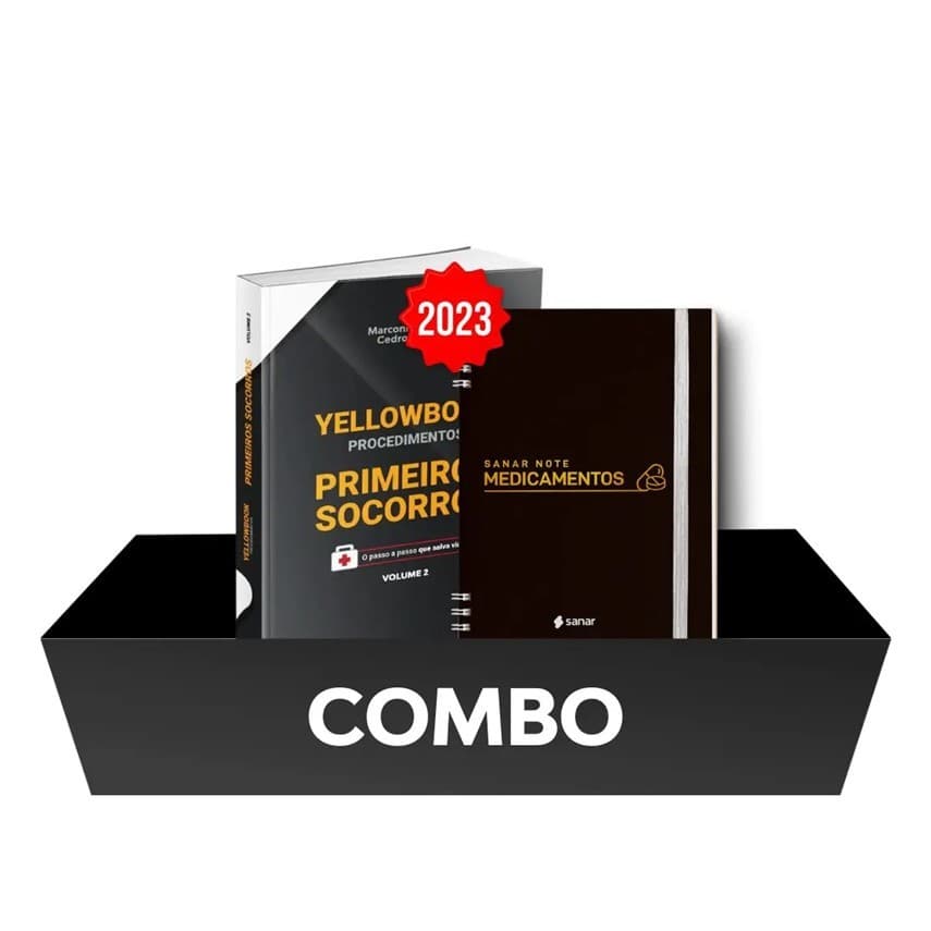 Kit Livros Primeiros Socorros e Sanar Note Medicamentos Editora Sanar