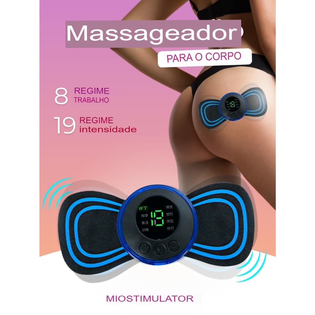 massageador elétrico 8 modos display lcd pulso estimulador muscular portátil alívio da dor Mini Massageador Elétrico portátil