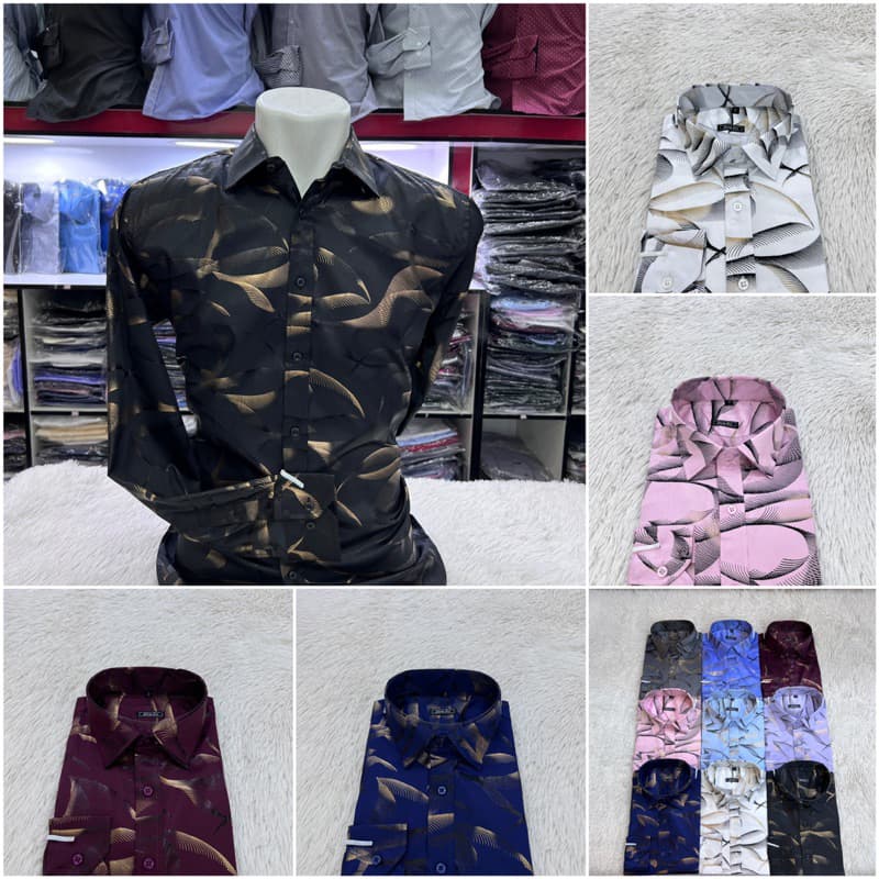 Camisa Social Masculina Estampada Com Elastano Slim Fit Manga Longa Sem Bolso- Ester Social