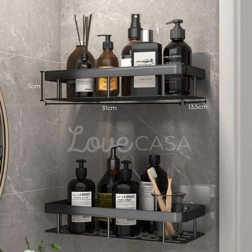 Suporte Shampoo Organizador Prateleira Banheiro Suporte Adesivo Sem furos Parede Canto Inoxidável