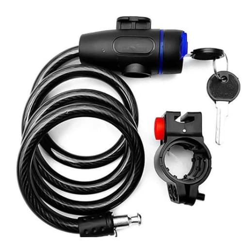 Trava Cabo De Aço Cadeado Segurança Bike Moto Com Chave Espiral Anti-Roubo Com suporte GA-98 PRONTO ENTREGA