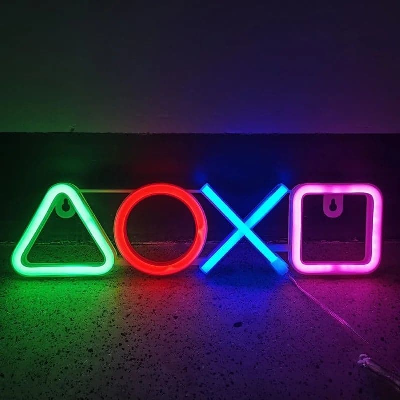 Luminária Led Neon , Luz Parede USB Pilha  35*9cm Jogo de néon luz decoração do quarto usb lâmpada néon para a sala jogo decoração da parede sala estar barra festa acessórios decoração