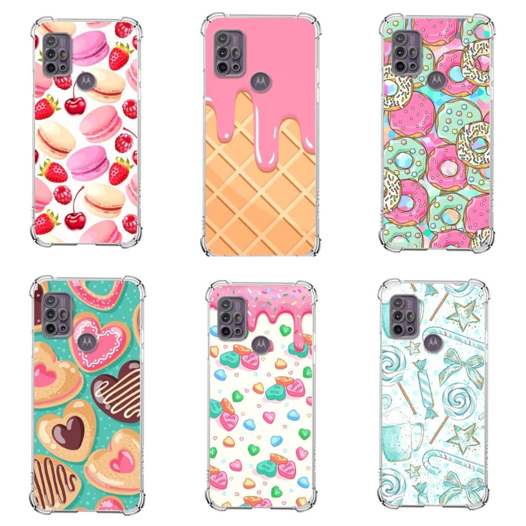 Motorola Moto G10, Moto G20,  Moto G30 Capa Tpu Desenhos Variados Capinha Case Doce, Sorvete, Bala.