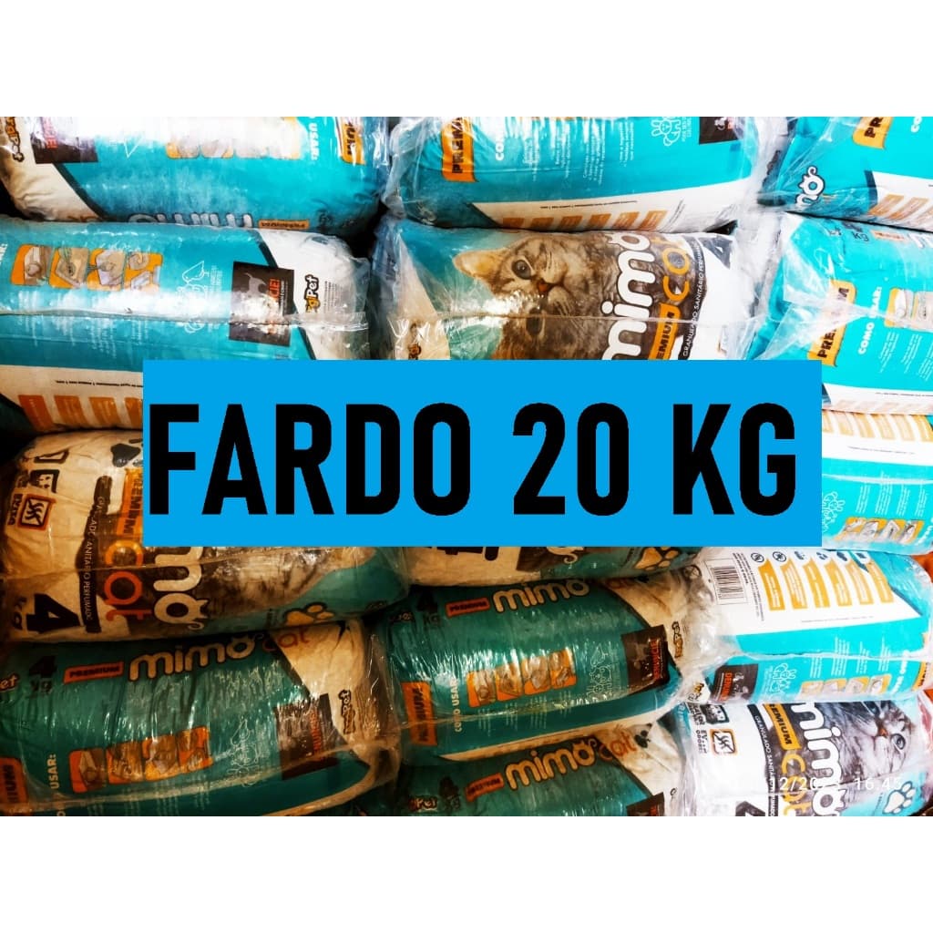 ATÉ 20kg Areia Sanitária Mimo Cat Premium Azul Para Gato