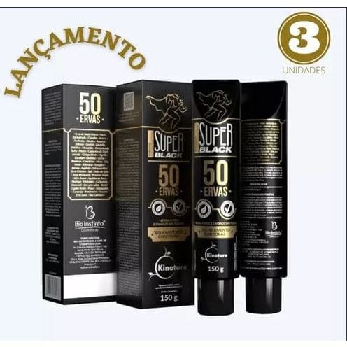Kit 3 Pomadas Massageadora Super Black 50 Ervas - Bio Instinto