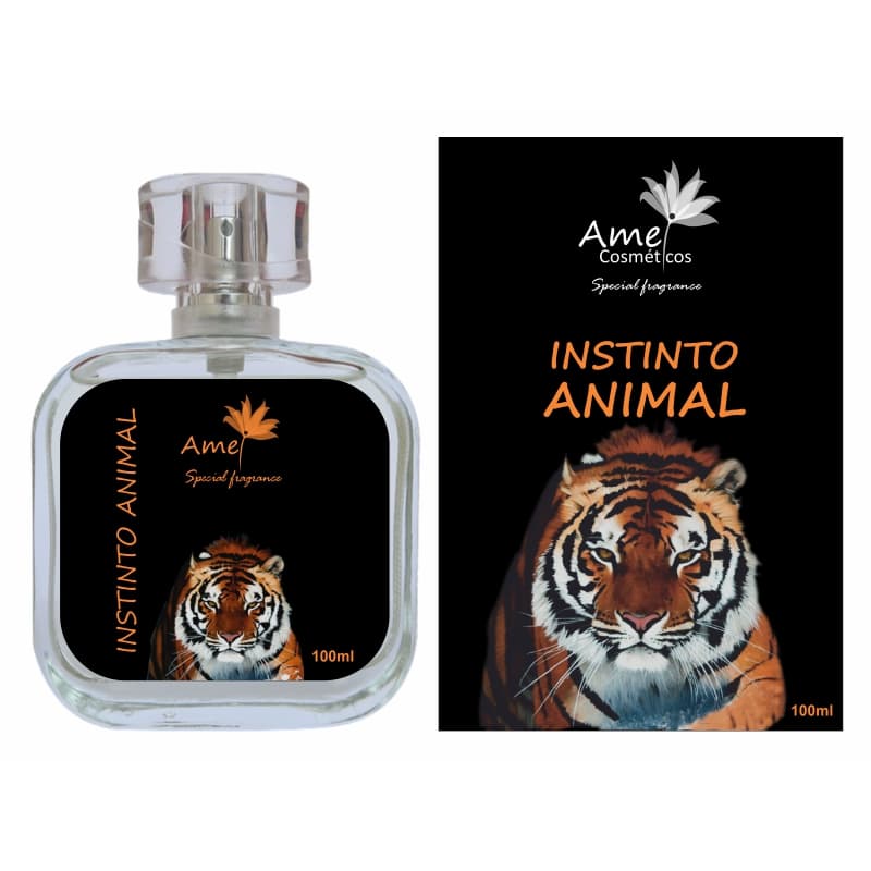 Perfume Masculino Instinto Animal Amei Cosmeticos Alta Fixação 33% de Essência Importada