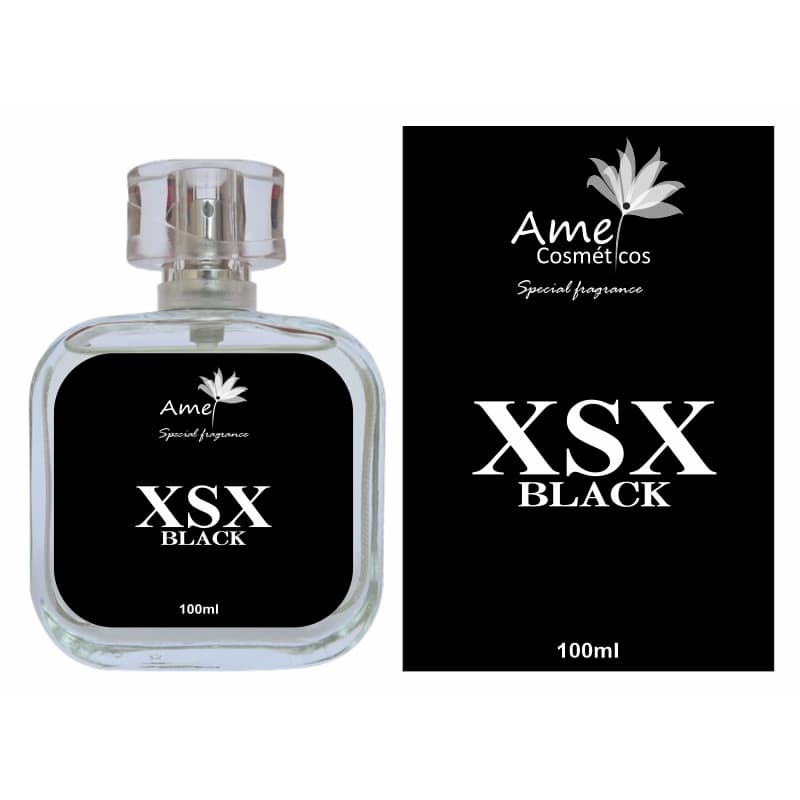 Perfume Masculino XSX Black Amei Cosmeticos Alta Fixação 33% de Essência Importada