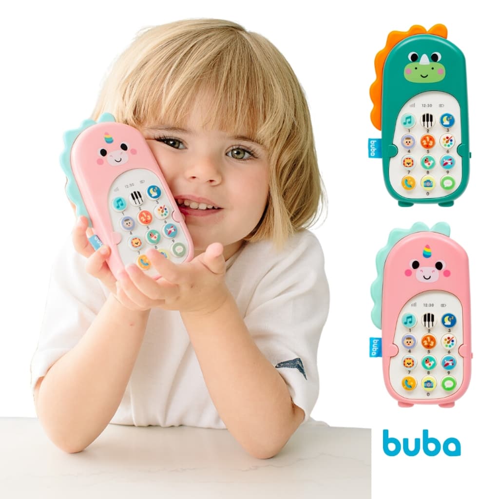 Brinquedo Educativo Celular Bilíngue Brinquedo para Bebê Buba Brinquedos Musical Bebe Inglês