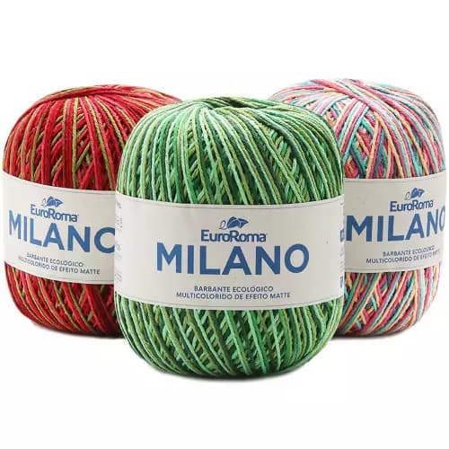 Barbante EuroRoma Milano Nº6 200g 226m para Crochê Bolsas Sousplats e Artesanato