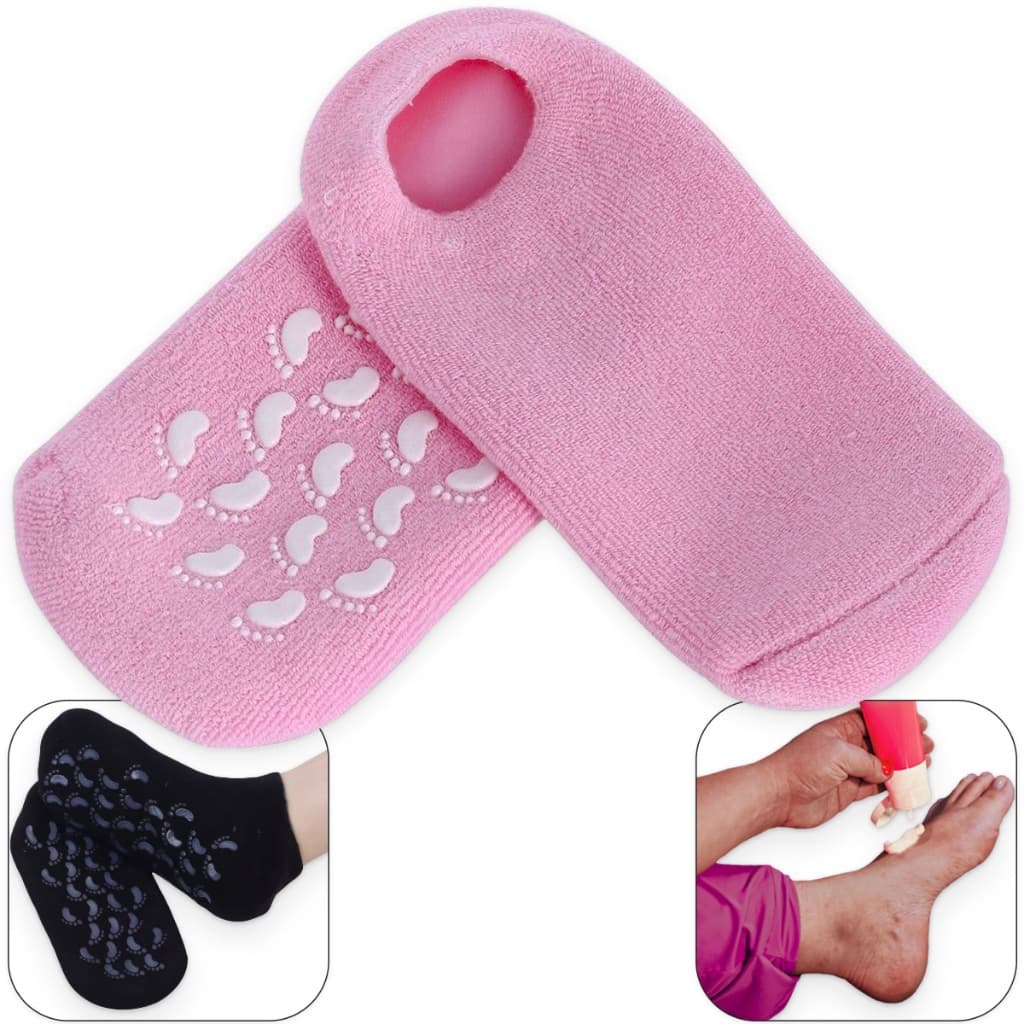 Meias Femininas Antiderrapantes Hidratantes com Silicone Interno Spa para Ressecamento Rachadura Tratamento Cremes Gel