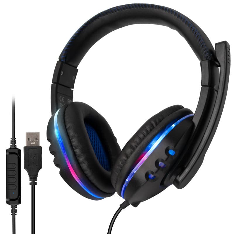 Fone De Ouvido Gamer Com Fio Usb Para Pc Note book Headset Com Microfone LED RGB Kapbom