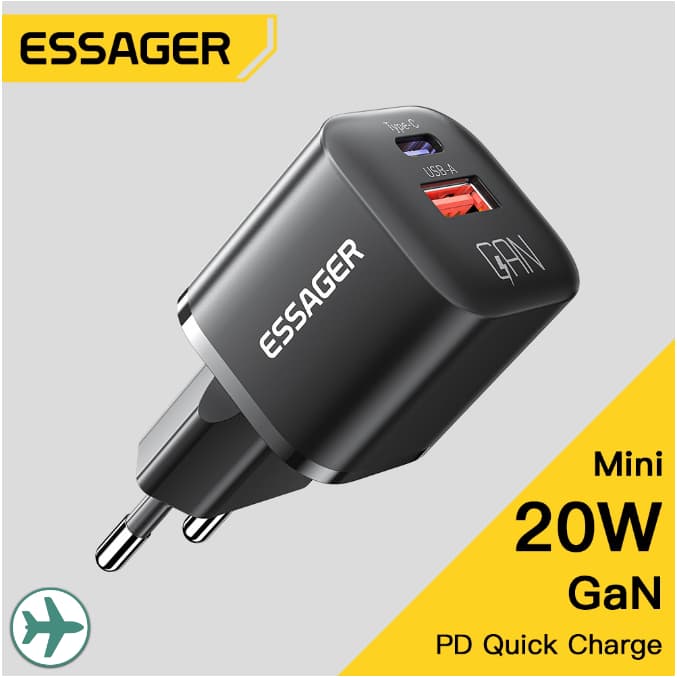 Essager 20W Carregador Turbo Rápido USB Tipo C QC 3.0 iPhone Carregamento Rápido Usb A + C