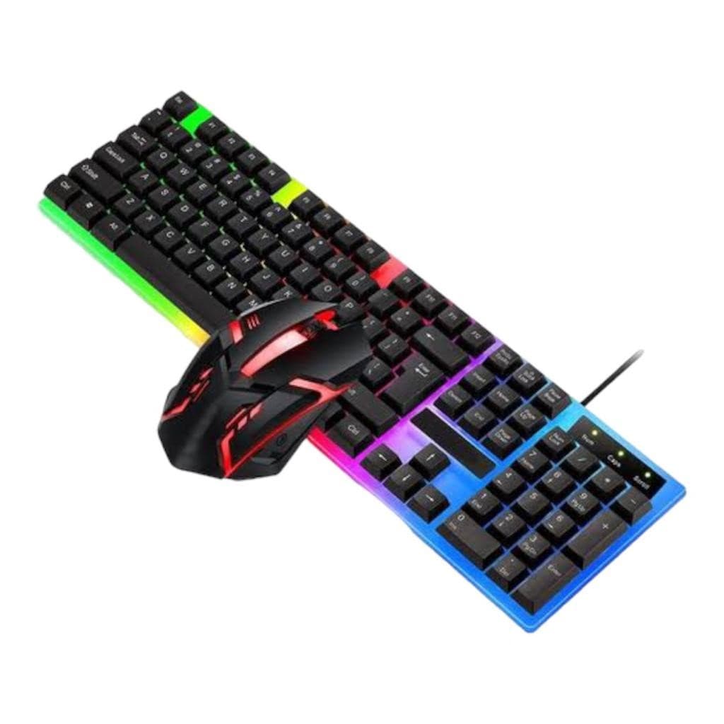 Kit Teclado e mouse gamer  RGB Semi-mecânico em protuguês 350 RF