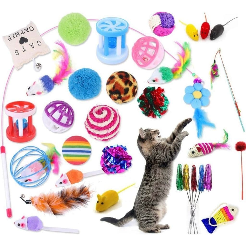 Kit 15 Brinquedos Para Gatos Divertidos Com Varinha Pena Anti Estresse