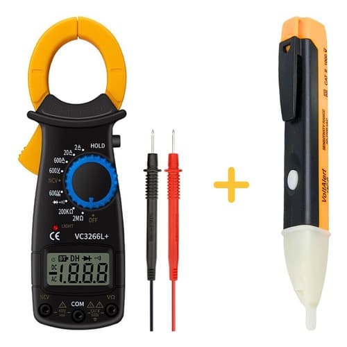 Alicate Amperimetro Digital MD-Y400 200A Mais  Caneta Teste de voltagem Profissional