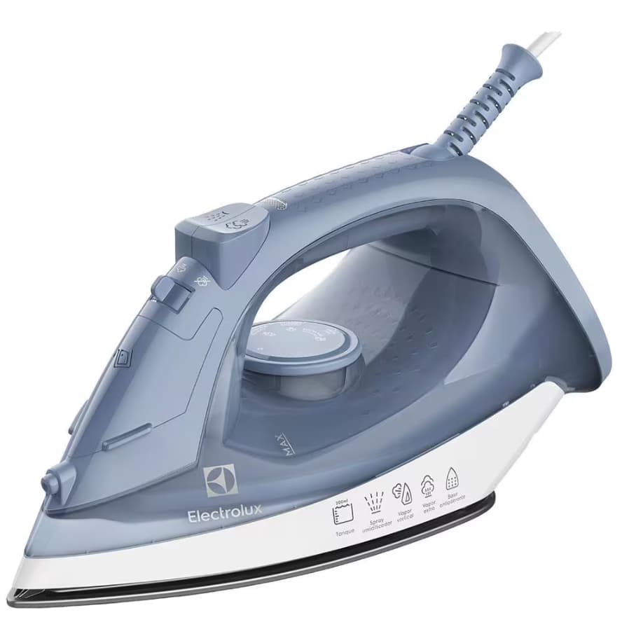 Ferro de Passar a Vapor Electrolux Efficient ESI10 com Spray e Base Antiaderente - Azul