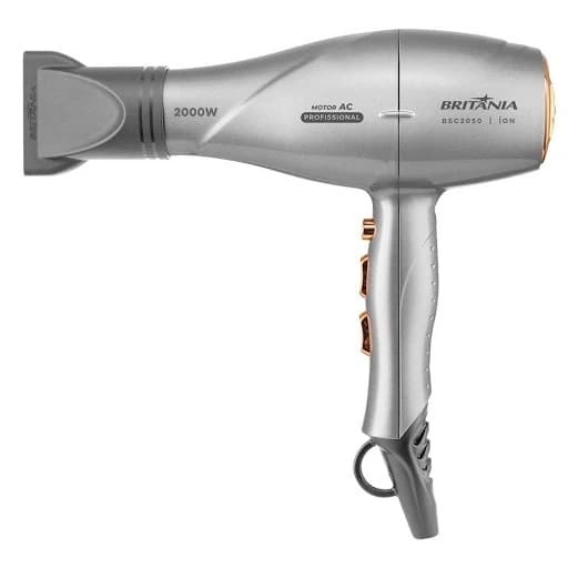 Secador de Cabelo Britânia BSC2050 2000W Motor AC Profissional 3 Temperaturas 2 Velocidades Jato Ar Frio com Bocal