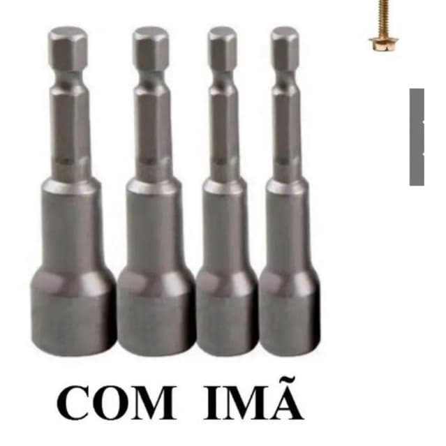 2 Kits com 4 pecas Jogo De Soquete Canhão Parafusadeira 4 peças : com Imã uso profissional parafusadeira e furadeira aço