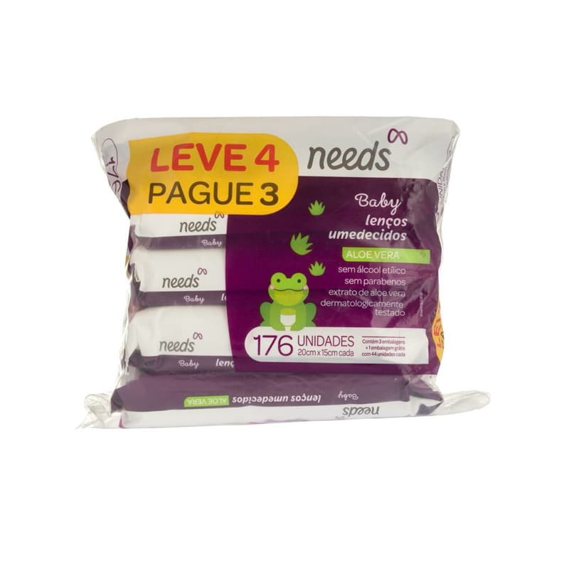 Lenço Umedecido Needs Baby Aloe Vera 176 Unidades