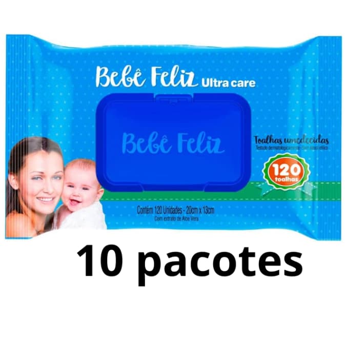 Toalha Umedecida Bebê Feliz 1200 Un Ultra Cuidado Para Seu Bebê