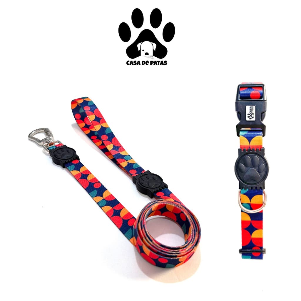 Kit Coleira + Guia para Cachorro - disponívei nos tamanhos P M e G com guia padrão de 1,20m