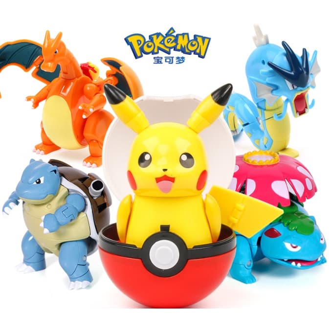 Pokémon Articulado Montável + Pokebola + Caixa + Manual / Oficial Boneco Figura Pikachu Charizard Mewtwo Brinquedo Poke