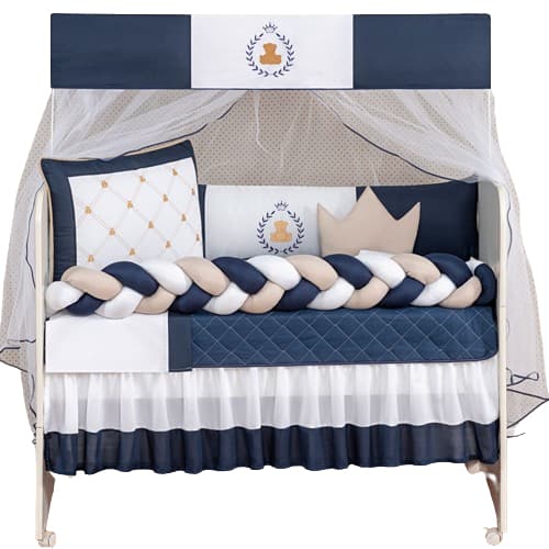 Kit Berço 11 Peças Americano Urso Príncipe Enxoval Quarto de Bebê Berço Decoração De Micropercal