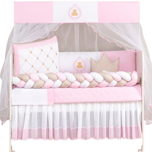 Kit Berço 11 Peças Americano Ursa Princesa Enxoval Quarto de Bebê Berço Decoração De Micropercal