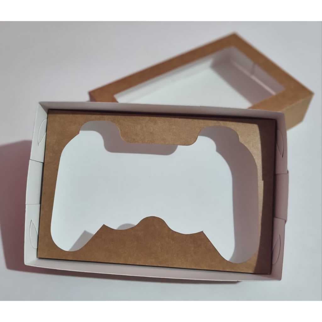 50 Caixas kraft com visor para controle de video game G de chocolate 17x11x4