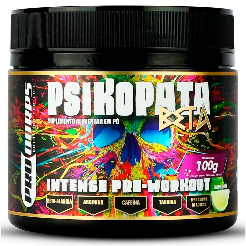 Pré Treino Psikopata Beta - (100g) - Pro Corps