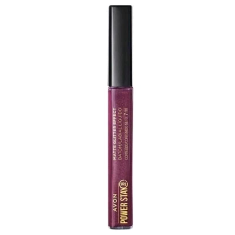 AVON BATOM POWER STAY BATOM LIQUIDO MATTE EFEITO GLITTER  MARSALA RADIANTE