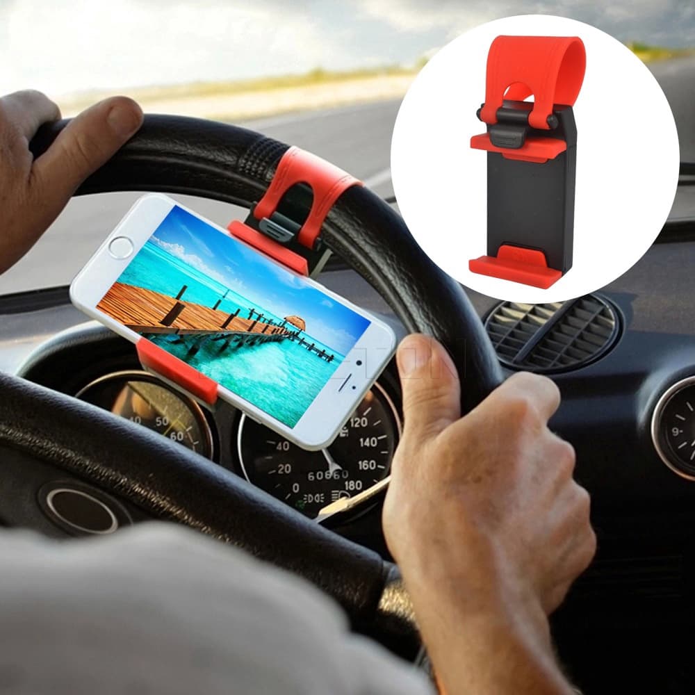 Suporte de Celular para Volante de Carro Universal com Clipe Facil Instação