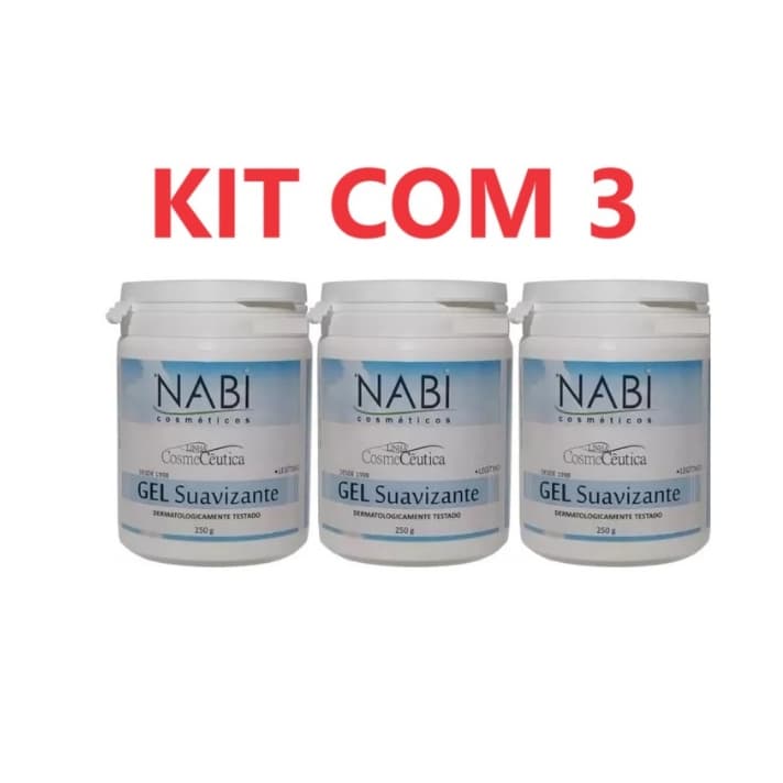 KIT 3 Gel Suavizante Nabi 250g Alívio de Dores Musculares/Massagem Massageador