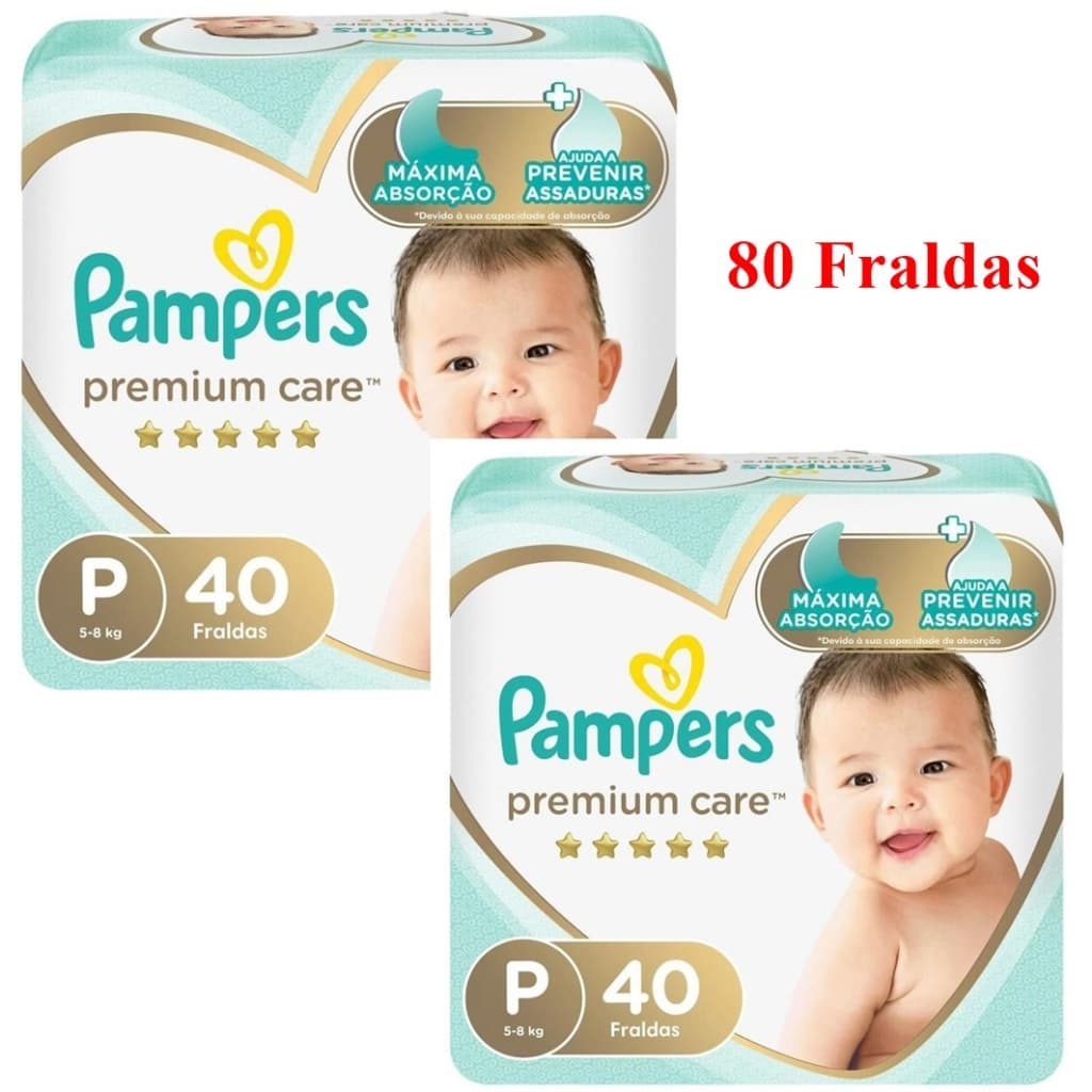 Pampers Premium Care Fralda Descartável Tamanho P 80 Unidades