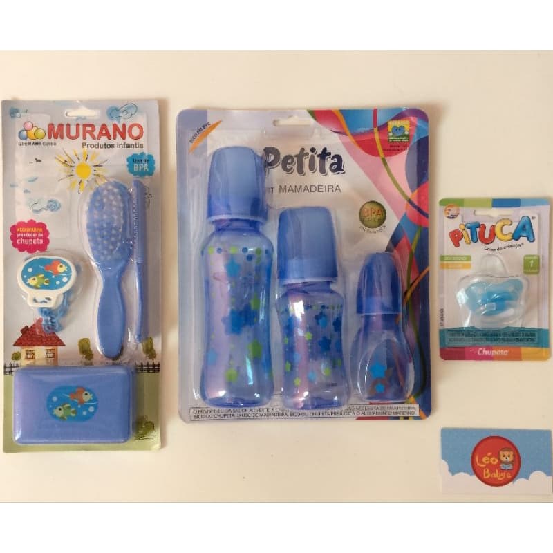 Kit Com 3 Mamadeiras e Produtos Para Bebês